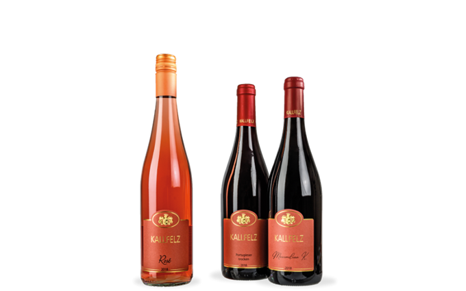 Rotweine, Rosé & Riesling-Brände